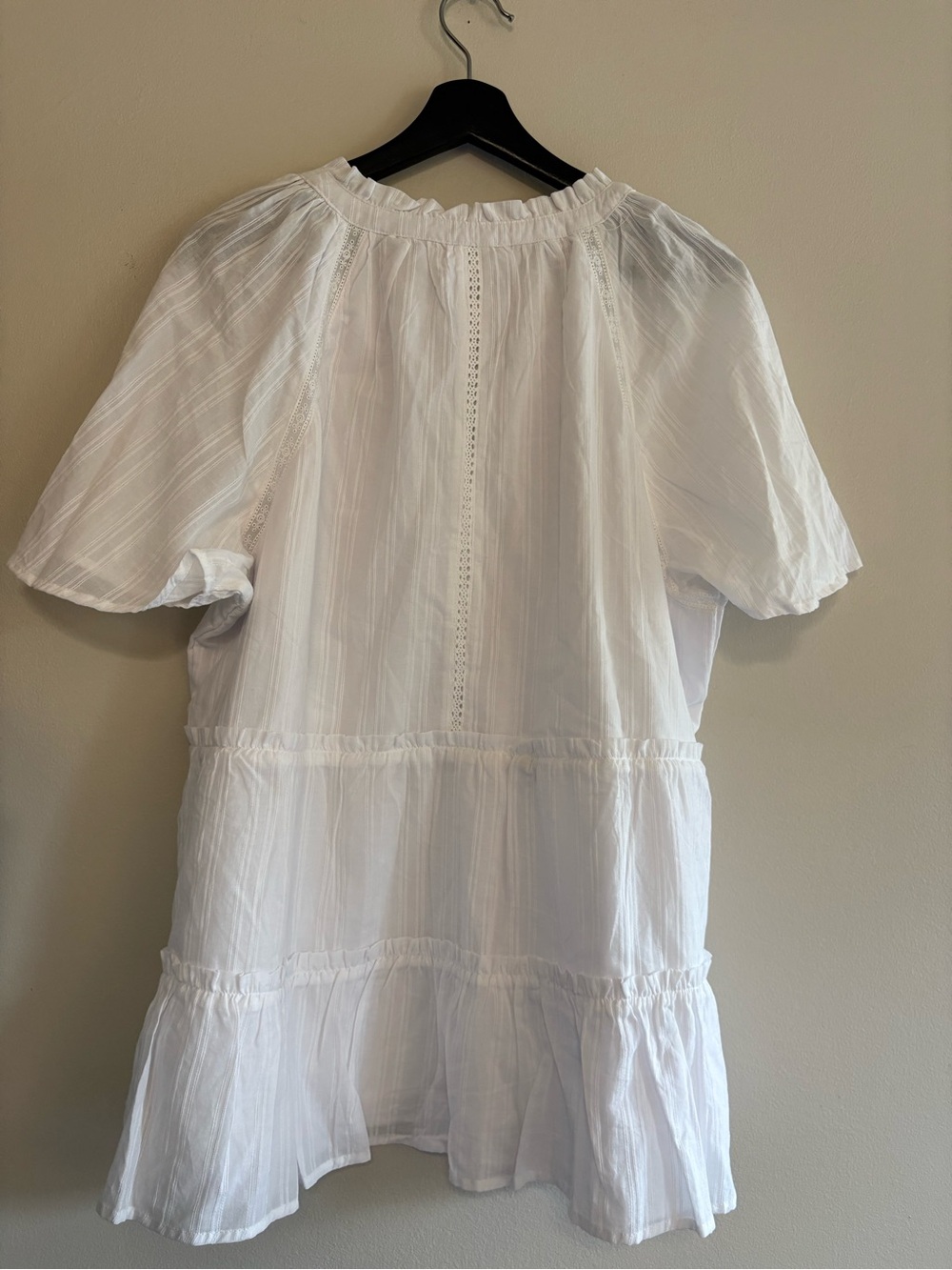 Wonderly White Ruffle-Sleeve Boho Peasant Style Tiered Ruffle Blouse Size XXL - Picture 2 of 9
